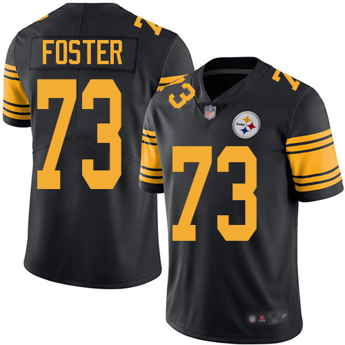 Men Pittsburgh Steelers Football 73 Limited Black Ramon Foster Rush Vapor Untouchable Nike NFL Jersey